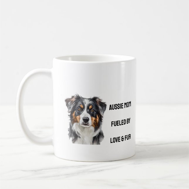 Caneca De Café Aussie Mamãe Love & fur bonito Shepherd Mug austra (Esquerda)