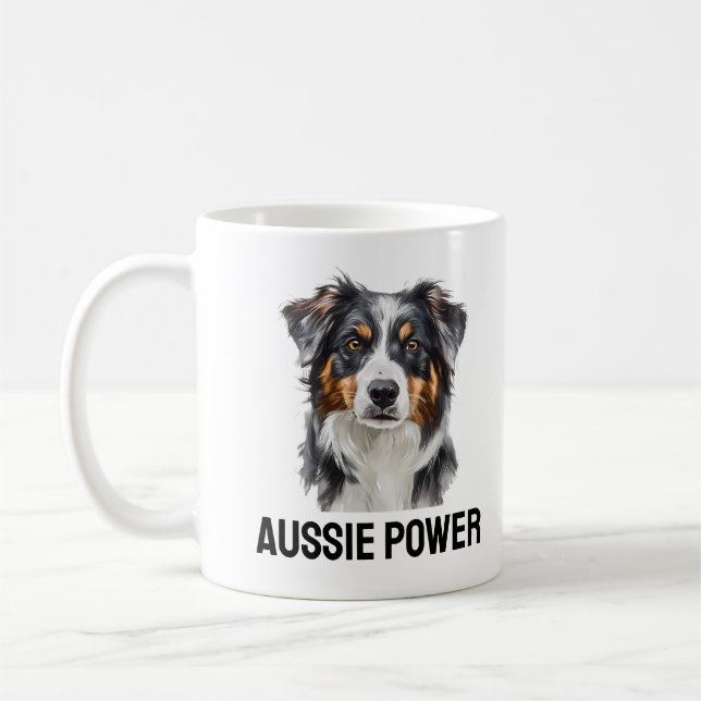Caneca De Café Aussie Power Mug-Energetic Australian Shepherd gif (Esquerda)