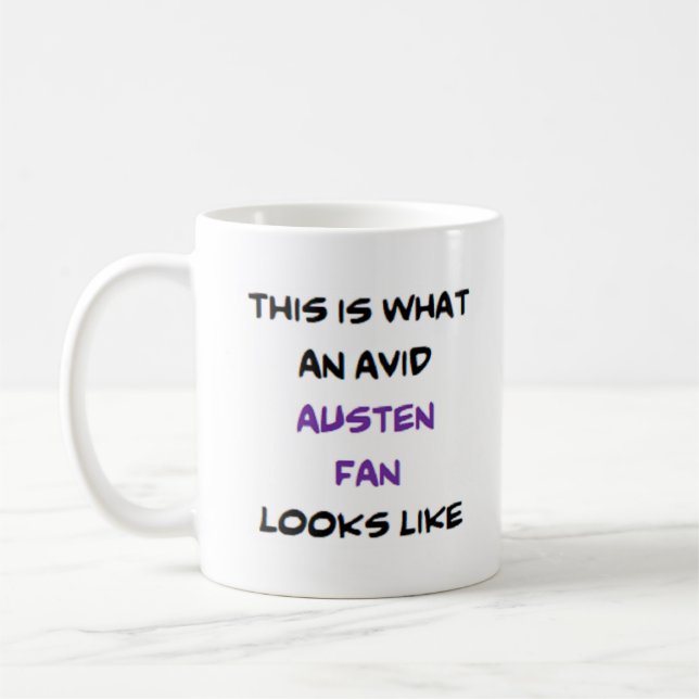 Caneca De Café austen jane fan, avid (Esquerda)