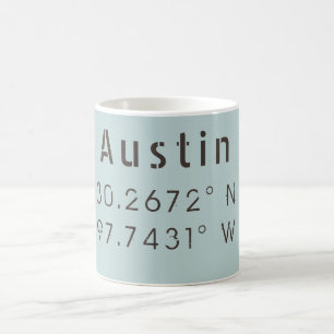 Caneca De Café Austin Latitude e Longitude