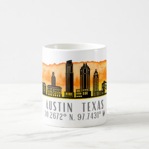 Caneca De Café Austin Skyline Latitude