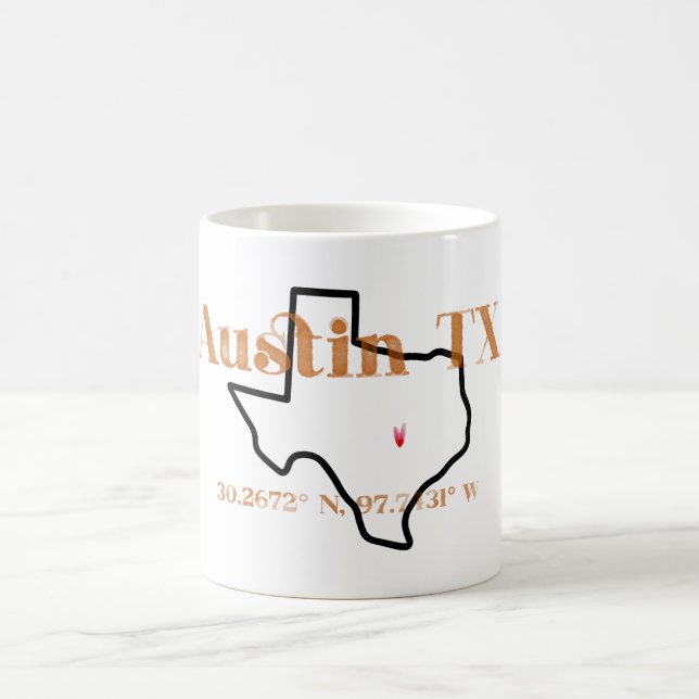 Caneca De Café Austin Texas Burnt Orange Mug (Centro)