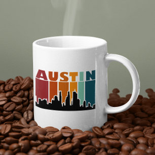 Caneca De Café Austin Texas Retro Sunset Cityscape