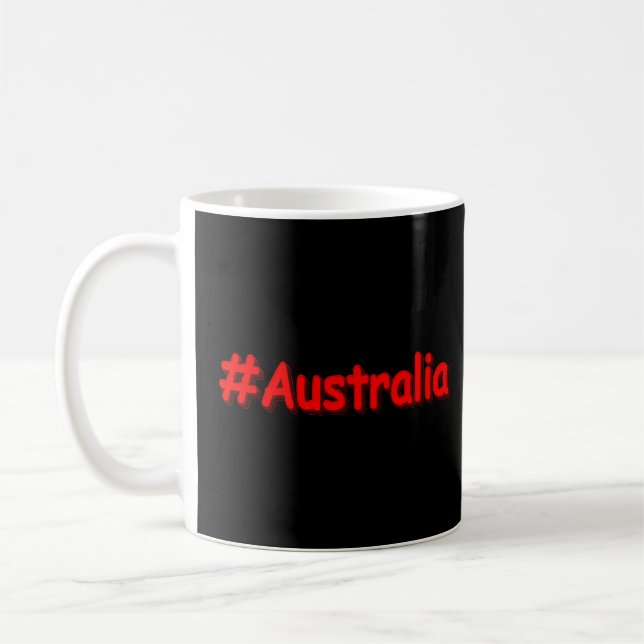 Caneca De Café "#Austrália" Design. Comprar Agora (Esquerda)