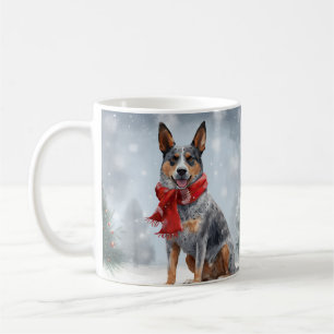 Caneca De Café Australian Cattle Dog na neve no Natal