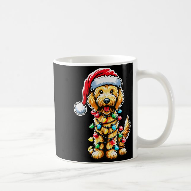 Caneca De Café Australian Labradoodle Christmas Tree Xmas Santa L (Direita)