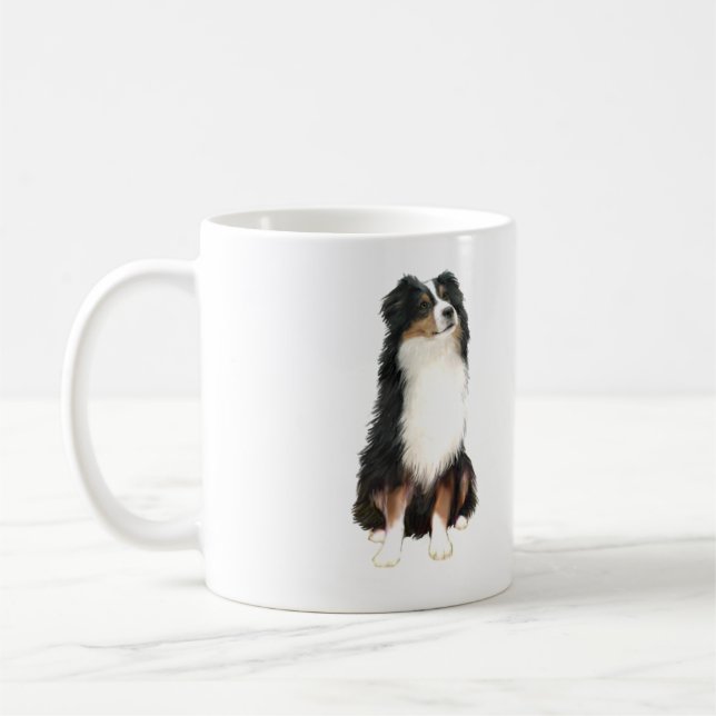 Caneca De Café AUSTRAlian SHEPHERD (A) - Tri Color (Esquerda)