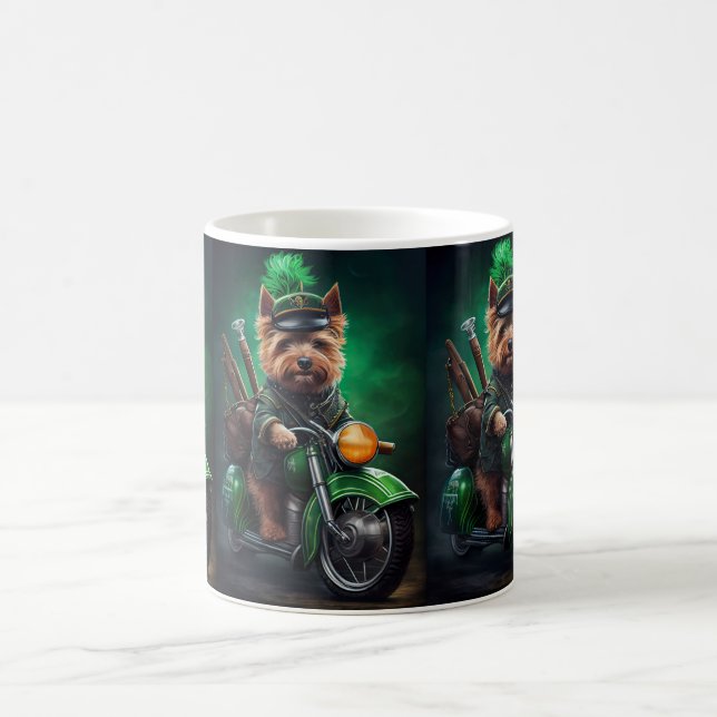 Caneca De Café Australian Terrier dirigindo bicicleta no Dia de S (Centro)