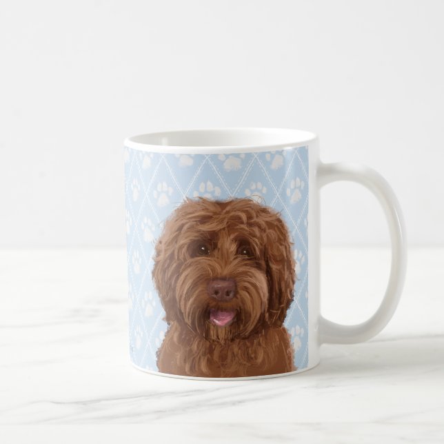 Caneca de café australiana do labradoodle (Direita)