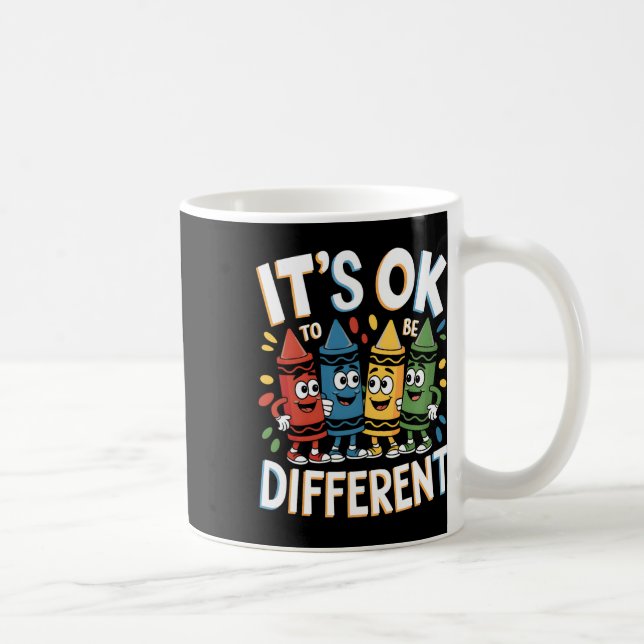 Caneca De Café Autism Awareness It's Ok To Be Different Autistic  (Direita)