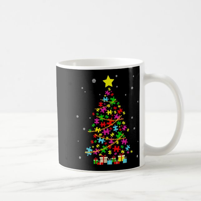 Caneca De Café Autism Christmas Tree Autism Christmas  (Direita)