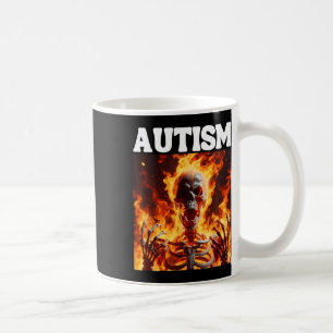 Caneca De Café Autism Funny Cringe Duro Esqueleto Memória Chamas