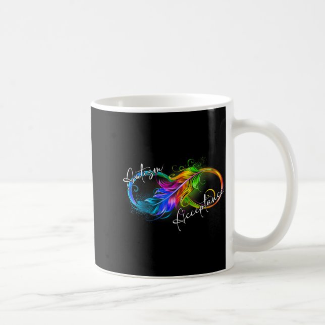 Caneca De Café Autism Red Instead Infinity Symbol Autistic Accept (Direita)