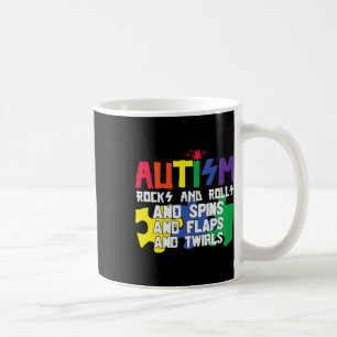 Caneca De Café Autism Rocks Rolls Gira Flaps E Twirts