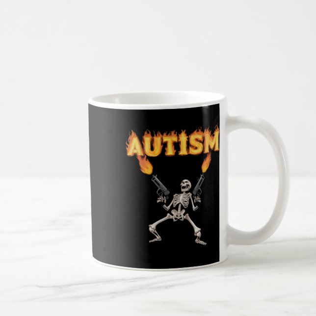 Caneca De Café Autism Skeleton Engraçado Memória-Tanque Específic (Direita)