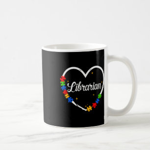 Caneca De Café Autismo Bibliotecário Quebra-cabeça do Coração Ado