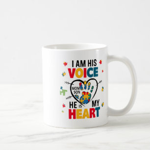 Caneca De Café Autismo Consciência Mãe Camisa Eu Sou Sua Voz Ele