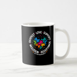 Caneca De Café Autismo Consciência Respeito Amor Suporte Autismo