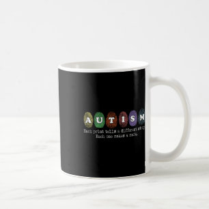 Caneca De Café Autismo De Impressão Digital Cada Impressão Diz Um