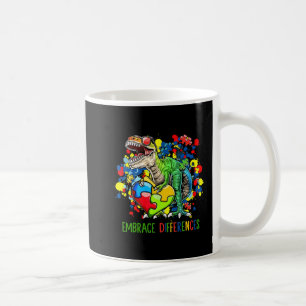 Caneca De Café Autismo Diferenças de Embrace Dinossauro T-Rex Cri