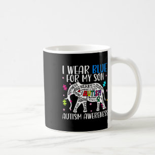 Caneca De Café Autismo Elefante Eu Visto Blues Para Meu Filho Aut