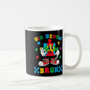 Caneca De Café Autismo enigma seis sete bruh conscientização 6 7