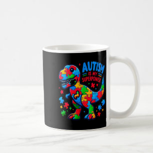 Caneca De Café Autismo Feminino - Dinossauro - Quebra-cabeça - Ar
