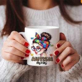 Caneca De Café Autismo Mãe Mensagem Bun - Dia de as mães Encantad