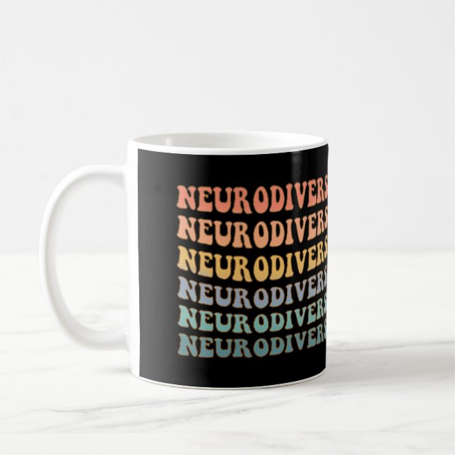 Caneca De Café Autismo mãe Rainbow Neurodiversity é lindo Neur (Esquerda)