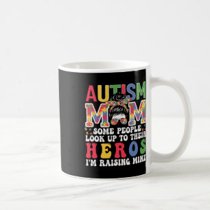 Caneca De Café Autismo Mãe Raising - Hero Groovy Messy Bun Autism