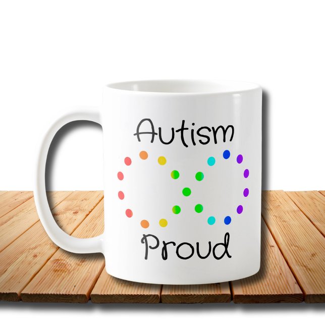 Caneca De Café Autismo Orgulho Neurodiversidade Aceitação Arco-Ír (Criador carregado)