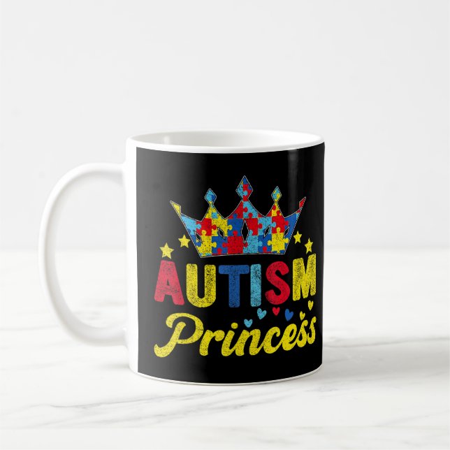 Caneca De Café Autismo Princesa Autismo Quebra-cabeça (Esquerda)