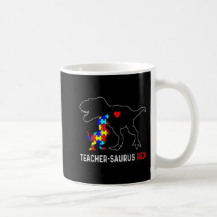 Caneca De Café Autismo Professor Dinosaur Teachersaurus Rex Aware