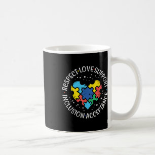 Caneca De Café Autismo Respeite a Consciência da Inclusão do Amor