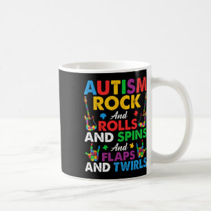 Caneca De Café Autismo Rock Roll Girar Torções Puzzle Guitarra Ne