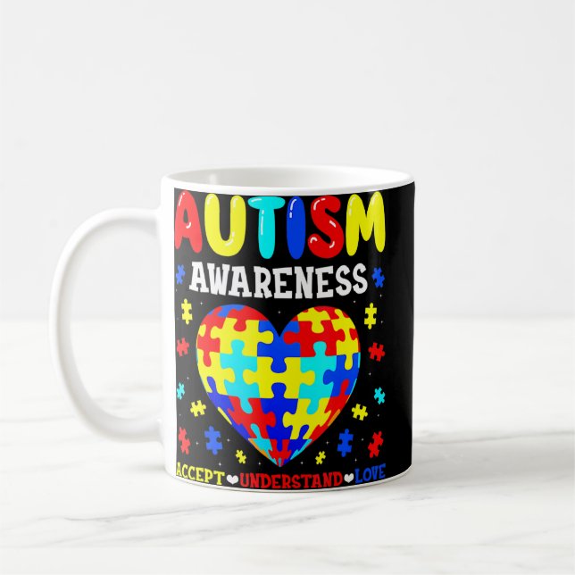Caneca De Café Autismo Sensibilização Accept Entenda Autismo Auti (Esquerda)