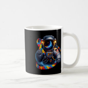 Caneca De Café Autismo Sensibilização Astronauta Cão Vermelho Ama