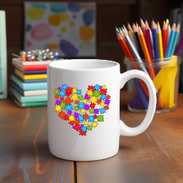 Caneca De Café Autismo Sensibilização Coração