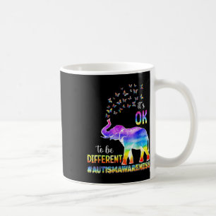 Caneca De Café Autismo Sensibilização Elefante Borboleta Está tud