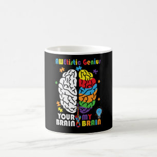 Caneca De Café Autismo Sensibilização gênio autista cérebro A
