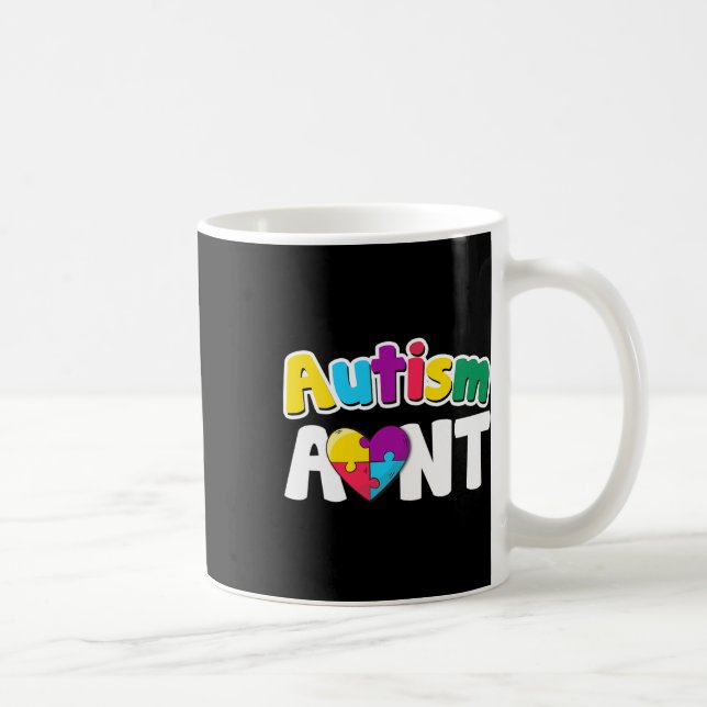 Caneca De Café Autismo Tia Conscientista Quebra-cabeça (Direita)
