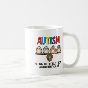 Caneca De Café Autismo Vendo O Mundo De Uma Coruja De Ângulo Dife