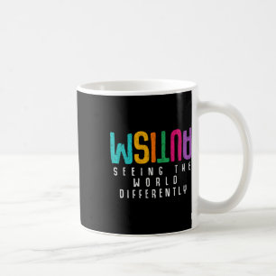 Caneca De Café Autismo Vendo O Mundo Diferentemente Suporta Autis