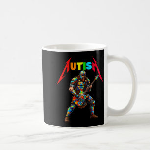 Caneca De Café Autismo viking guitarrista música rock autismo