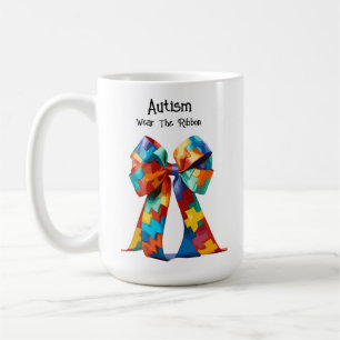 Caneca De Café Autismo: Vista A Caneta De Fita