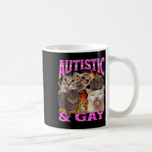 Caneca De Café Autista E Gay Meme De Gato Engraçado Gráfico Pirat