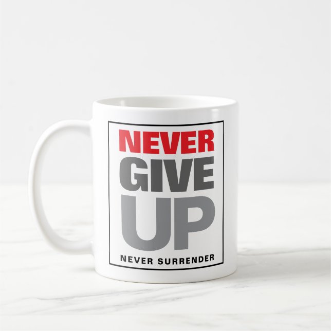 Caneca De Café Autoaperfeiçoamento Nunca Desiste Nunca Renda (Esquerda)