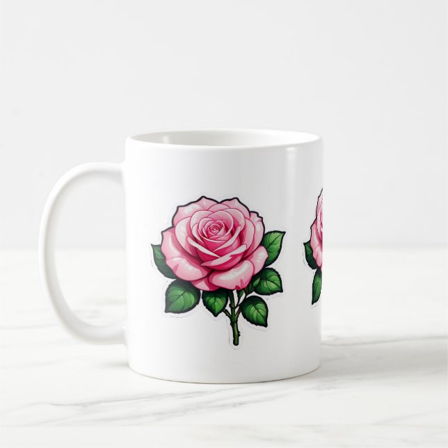 Caneca De Café Autocolante rosa transparente (Esquerda)
