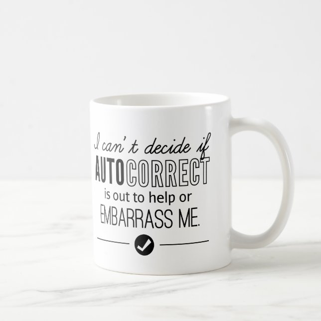 Caneca De Café Autocorretor Me Embarrassa Humor Preto (Direita)