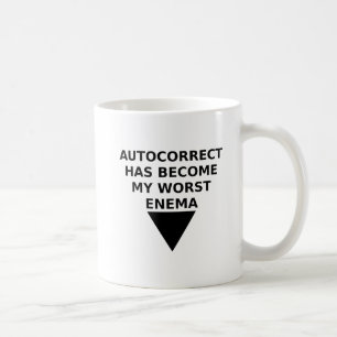 Caneca De Café Autocorrigido Inimigo Funny Mug